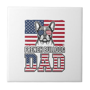 Carreau Papa Bouledogue Français Patriote Vintage