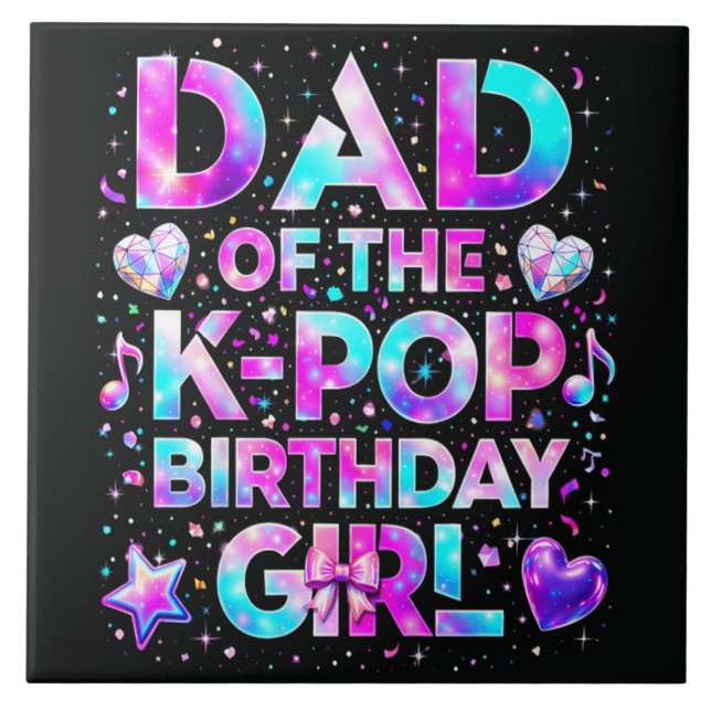 Carreau Papa de l'anniversaire K-Pop musique coréenne (Devant)