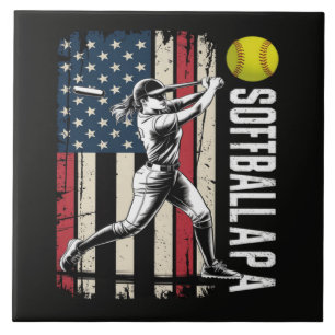 Carreau Papa de softball Drapeau américain américain États