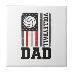 Carreau Papa de volley Drapeau américain Gravure vintage D