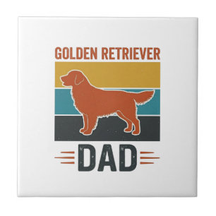 Carreau Papa Golden Retriever Conception Vectorielle pour 