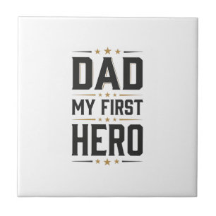 Carreau Papa Mon Premier Héros Conception de T-shirt Typog