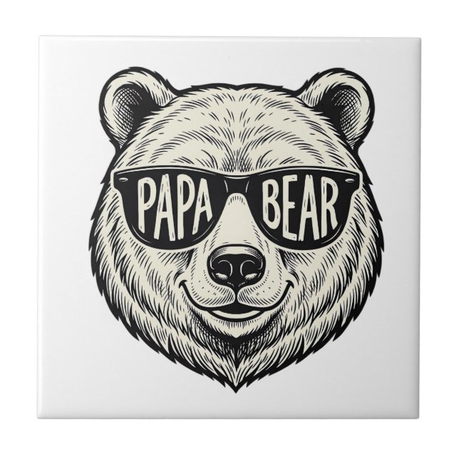 Carreau Papa ours Lunettes de soleil Ours Tête Vector Desi (Devant)
