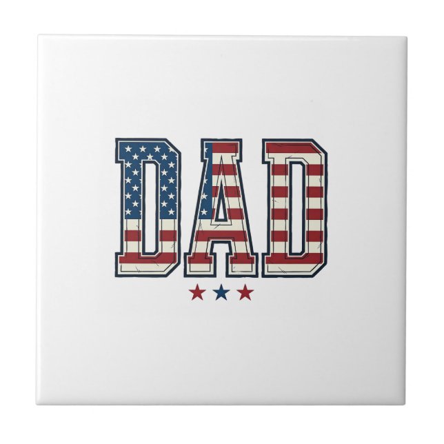 Carreau Papa patriote Drapeau américain Design vectoriel v (Devant)