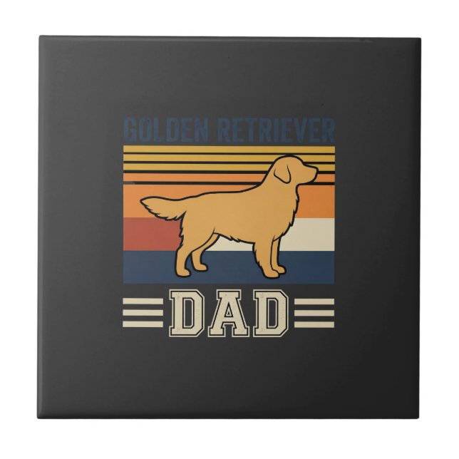 Carreau Papa Retriever doré Chien Rétro (Devant)