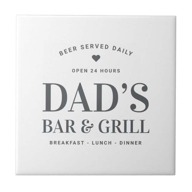 Carreau Papa's Bar & Grill Ouvert 24h/24 sur mesure (Devant)