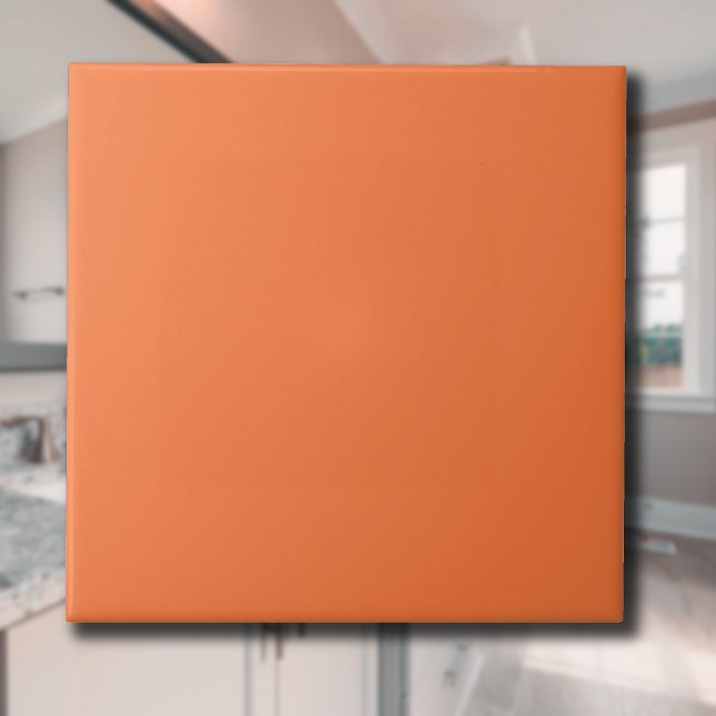 Carreau Papaya couleur solide | Classique | Élégant (Créateur téléchargé)