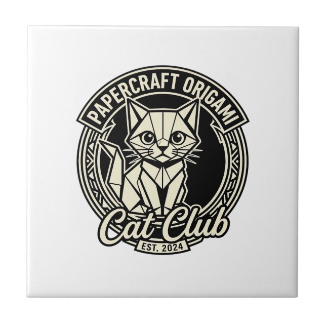 Carreau Papercraft Origami Chat Drôle Chat Graphique - Pap (Devant)