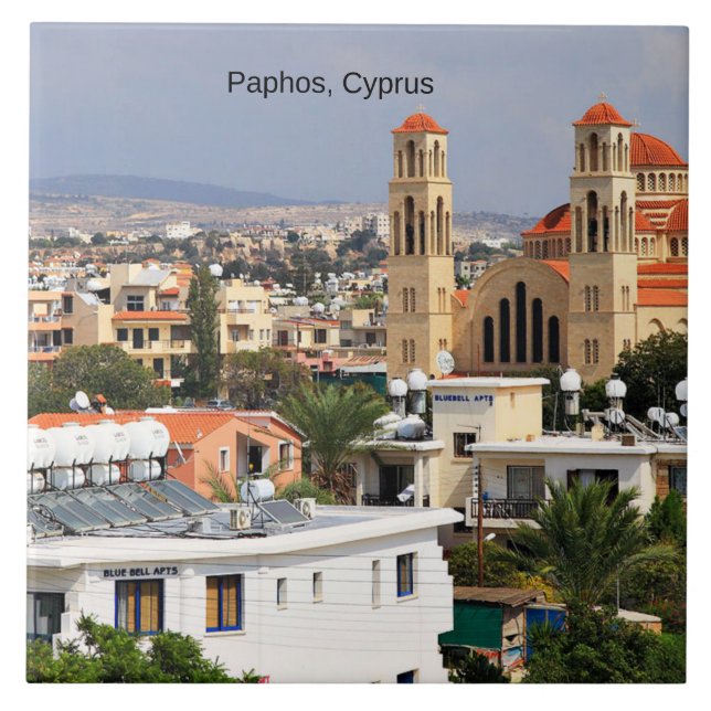 Carreau Paphos, Chypre pittoresque vue, (Devant)