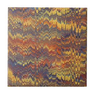Carreau Papier de fin du livre marbré Violet bleu orange j