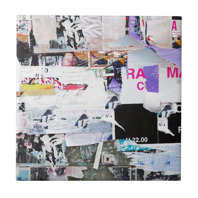 Carreau Papier déchiré par style de Banksy de mur de (Devant)