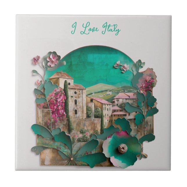 Carreau Papier italien floral Sculpture (Devant)