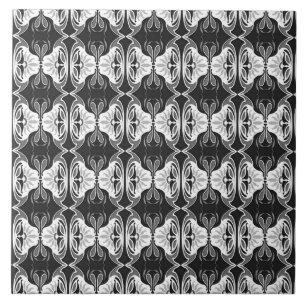 Carreau Papier peint Art Déco motif - noir et blanc