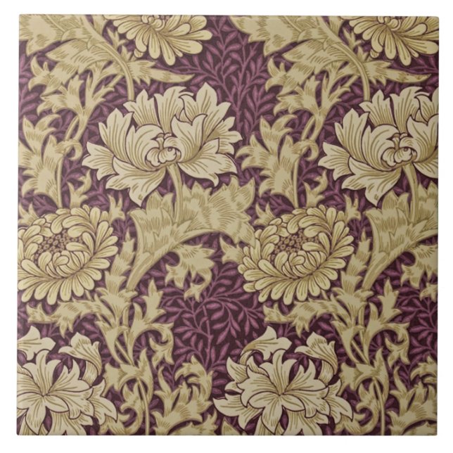 Carreau Papier peint de chrysanthème William Morris 1877 (Devant)