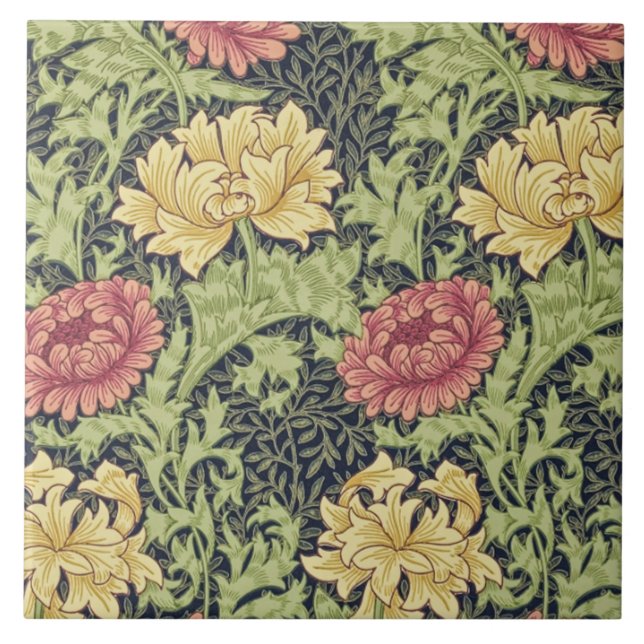 Carreau Papier peint de chrysanthème William Morris 1877 (Devant)