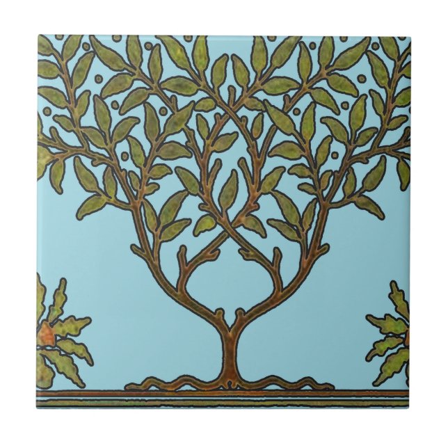 Carreau Papier peint frise d'arbre de William Morris (Devant)