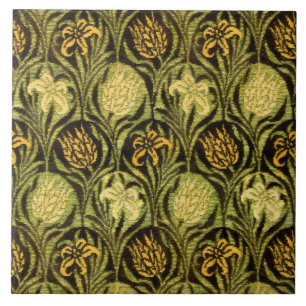 Carreau Papier peint Tulipe et Lys vert de William Morris