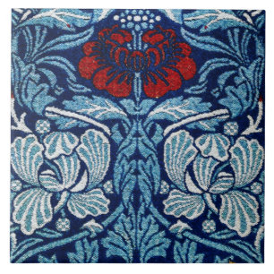 Carreau Papier peint Tulipe Rose Navy Blue de William Morr