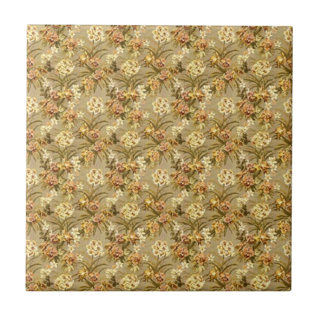 Carreau Papier peint vintage motif beige (Devant)