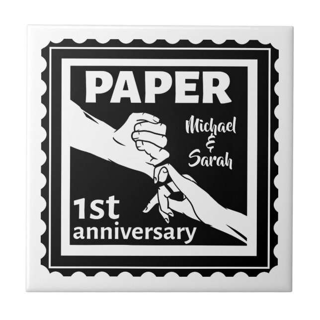 Carreau Papier traditionnel 1er anniversaire mariage (Devant)