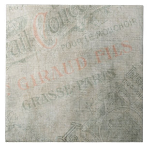 Carreau Papier Vintage défraîchi Collage publicitaire pari