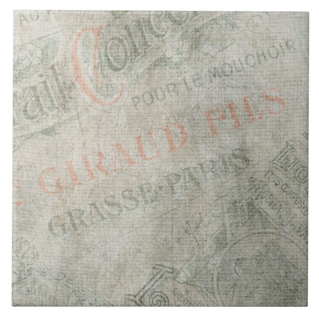 Carreau Papier Vintage défraîchi Collage publicitaire pari (Devant)