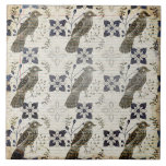 Carreau Papier vintage Neutre Oiseau Imprimer Carrelage cé<br><div class="desc">Texture rustique de couleurs neutres & motif vintage d'oiseau sur un arrière - plan à l'aspect antique. Idéal pour une maison de ferme et un décor de cottage carrelage en céramique. 100% de satisfaction client avec "Zazzle" tous les jours.</div>