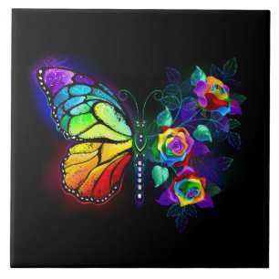 Carreau Papillon arc-en-ciel