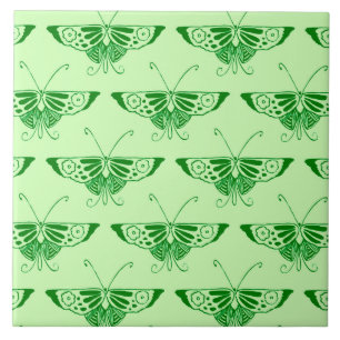Carreau Papillon Art déco stylisé - vert émeraude