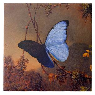 Carreau Papillon bleu Morpho, art