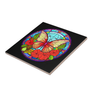 Carreau Papillon coloré Carrelage en céramique fleurie