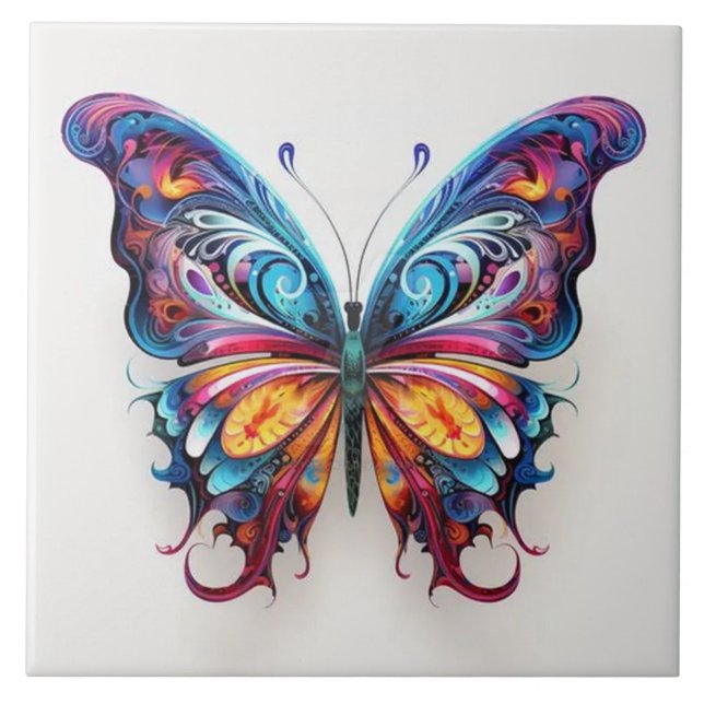 Carreau papillon de couleur vibrante (Devant)