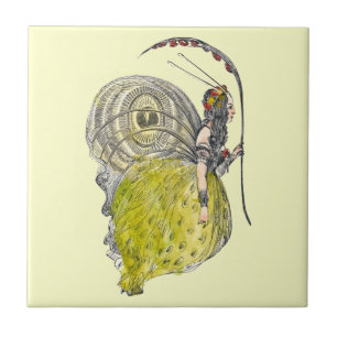 Carreau Papillon de fantaisie mignon vintage Fée avec des