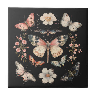 Carreau Papillon de monarque du Cottagecore du Boho