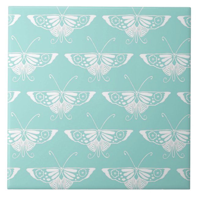 Carreau Papillon Deco stylisé - bleu glace (Devant)