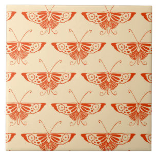 Carreau Papillon déco stylisé - mandarin orange
