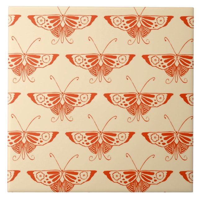 Carreau Papillon déco stylisé - mandarin orange (Devant)