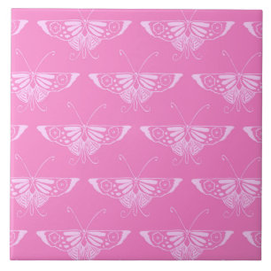 Carreau Papillon Deco stylisé - rose orchidée
