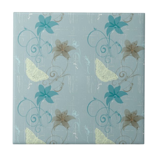 Carreau papillon et flore motifs (Devant)