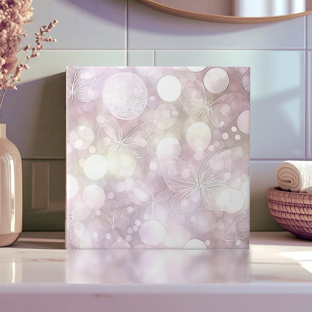 Carreau Papillon Éthéré Lumineux Rose ID1184c (Créateur téléchargé)