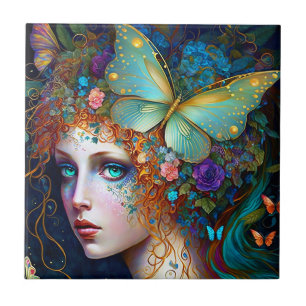 Carreau Papillon Fairy Elf Lady Imaginaire Art