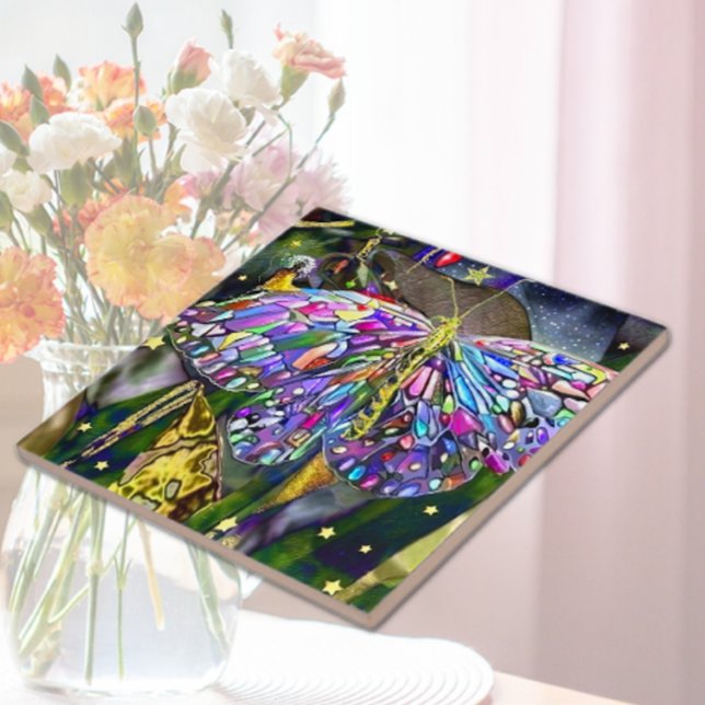 Carreau Papillon Feuille d'or (Créateur téléchargé)