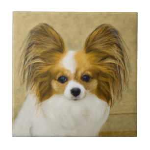 Carreau Papillon (Hound Tri) Peinture - Art original du ch