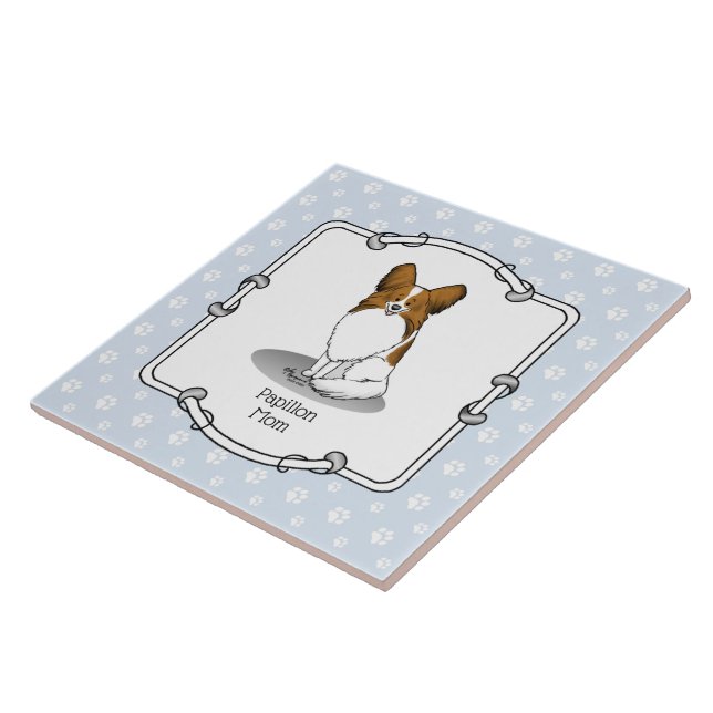 Carreau Papillon Maman Pap Maman (blanc & sable) Mignonne  (Côté)