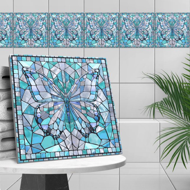 Carreau Papillon - mosaïque bleue (Créateur téléchargé)