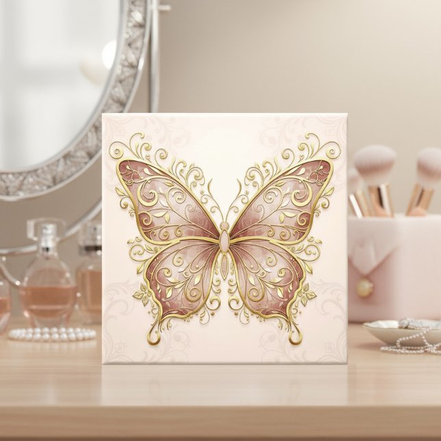 Carreau Papillon Orné Pat#5 Rose Gold ID1222 (Créateur téléchargé)