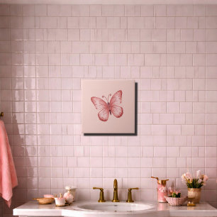 Carreau Papillon Rose Fantaisiste