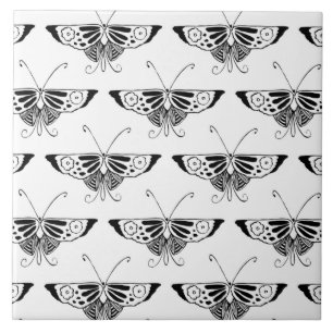 Carreau Papillon stylisé de Deco - blanc et noir