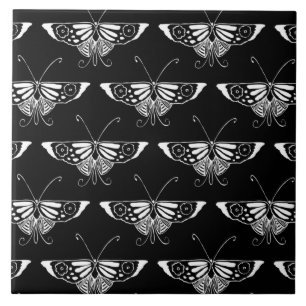 Carreau Papillon stylisé de Deco - noir et blanc