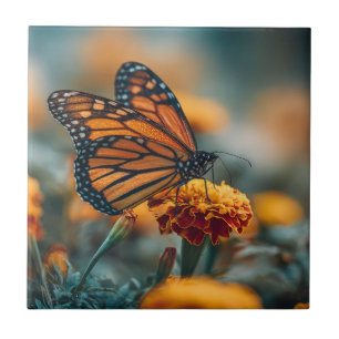 Carreau Papillon sur un souci